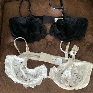 Aerie Black and White Lace Bras